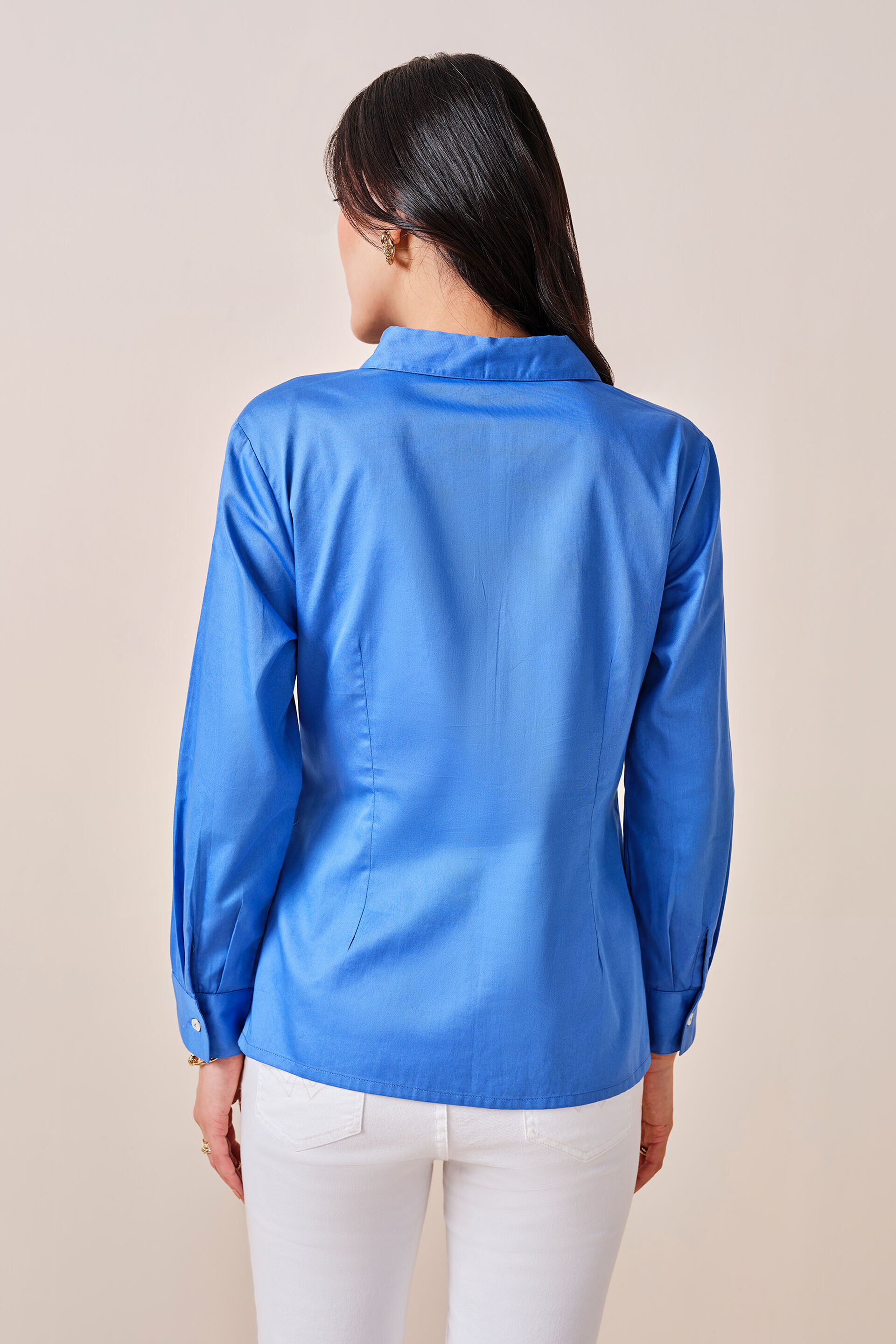 Blues Hues Cotton Shirt, Blue, image 5